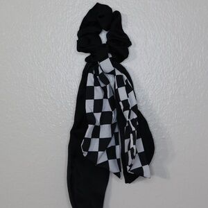 3/$20 Black and White Plaid Scarf Scrunchy